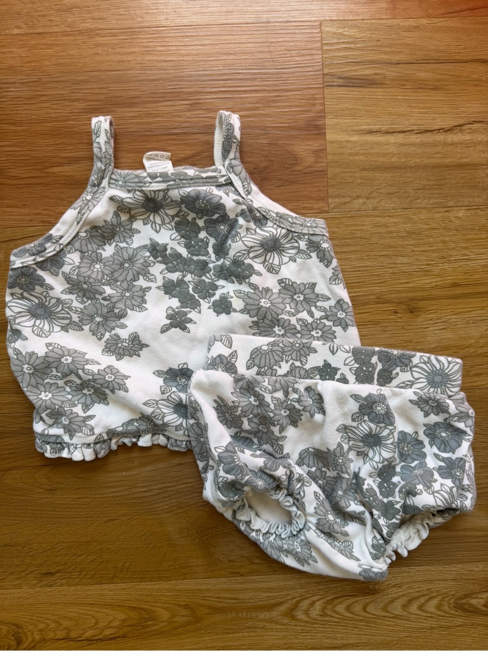kate quinn White and Green Floral Tank Top & Bloomers